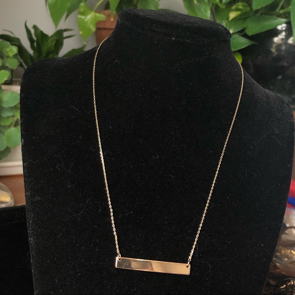 Gold Bar Pendant Necklace
